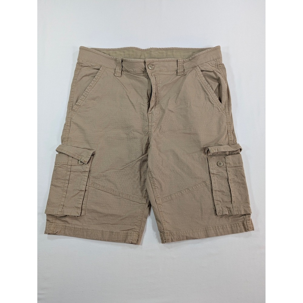 Southpole Authentic Collection Mens Khaki Cargo Shorts Tan Ripstop Size 34